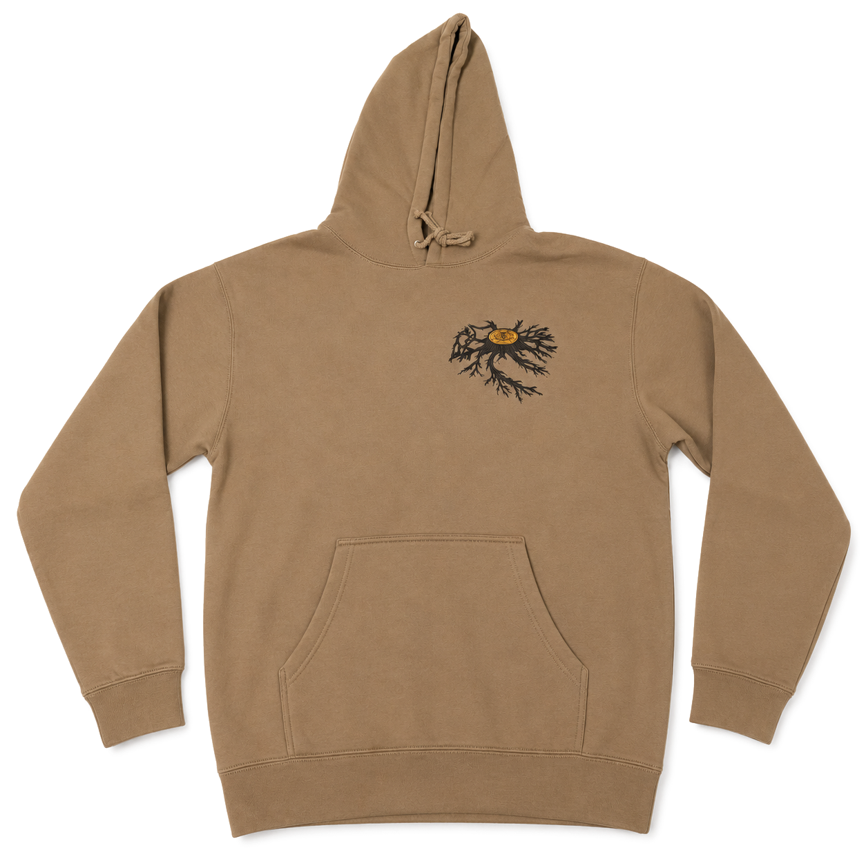 Tan Shankpig hoodie flat lay