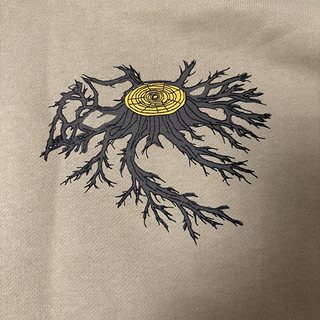 Close up of the Shankpig hoodie chest graphic